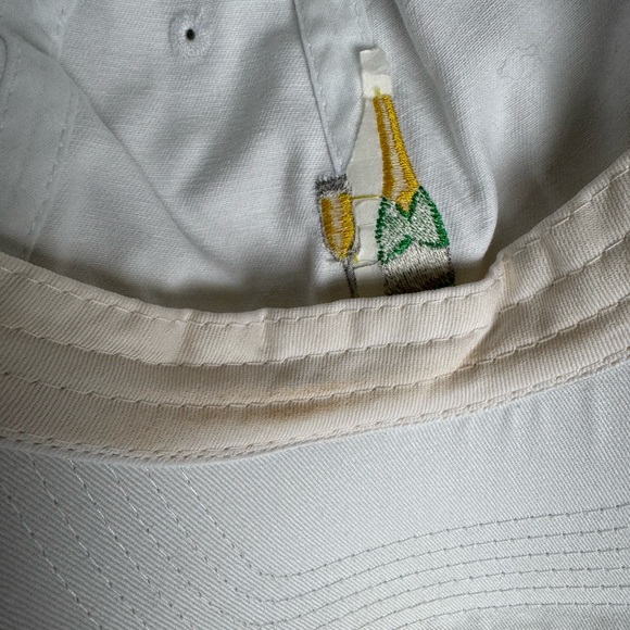 Champagne bottle and glass white baseball cap - Picture 5 of 6